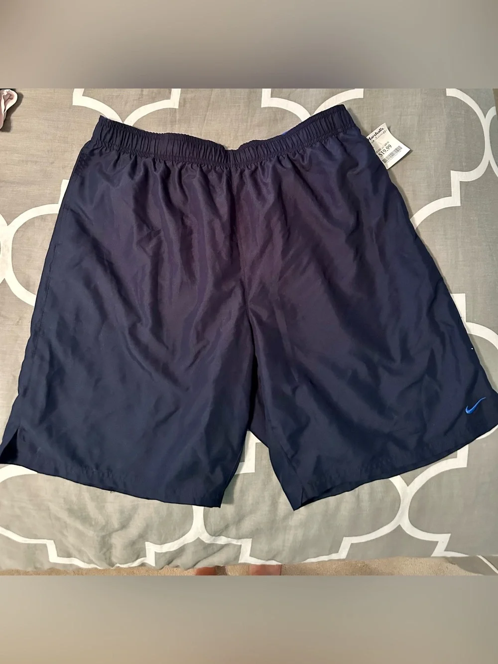 Nike Men's Dark Navy Elastic-Waist Swim Trunks
